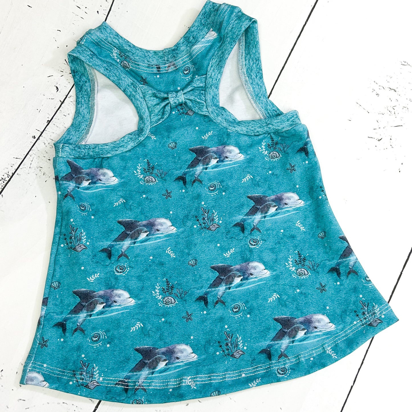 Lucy Bow Back Tank, Dolphins