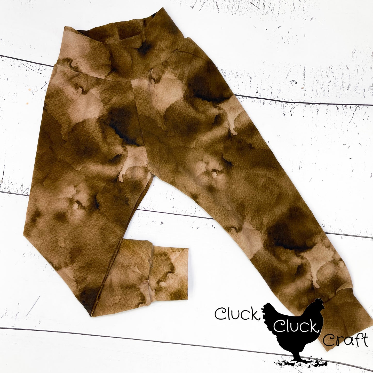 Cuff Pants, Brown Watercolor