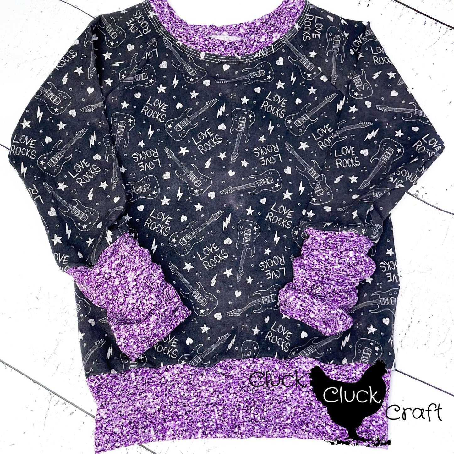 GWM Pullover, Love Rocks in Purple