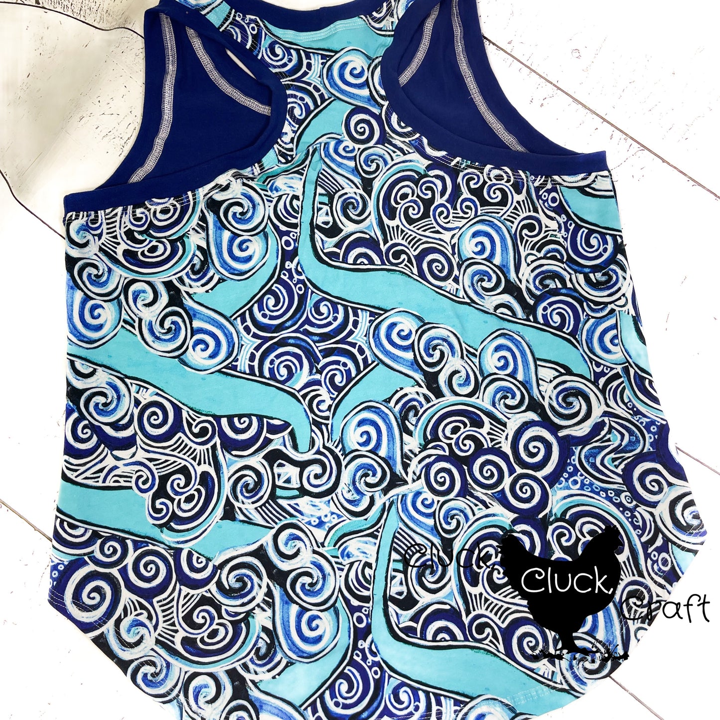 Adult Racerback Tank, Swirling Waves