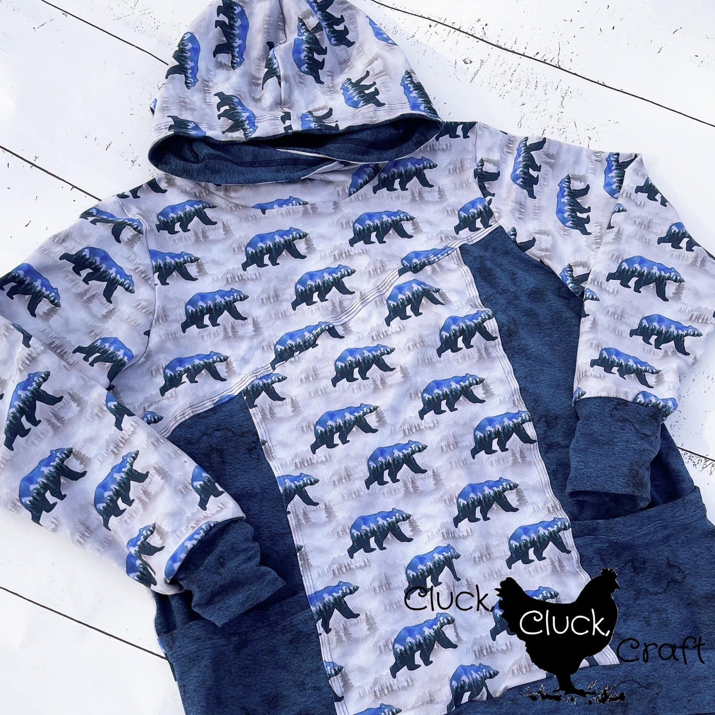 Adult Pocketed Hoodie, Mountain Bears