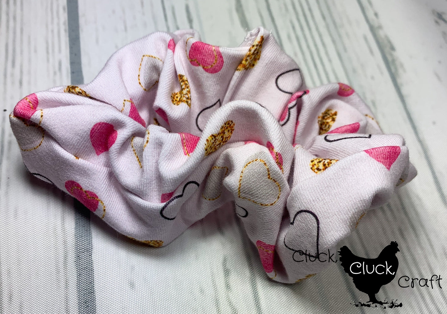Scrunchie Pink Hearts