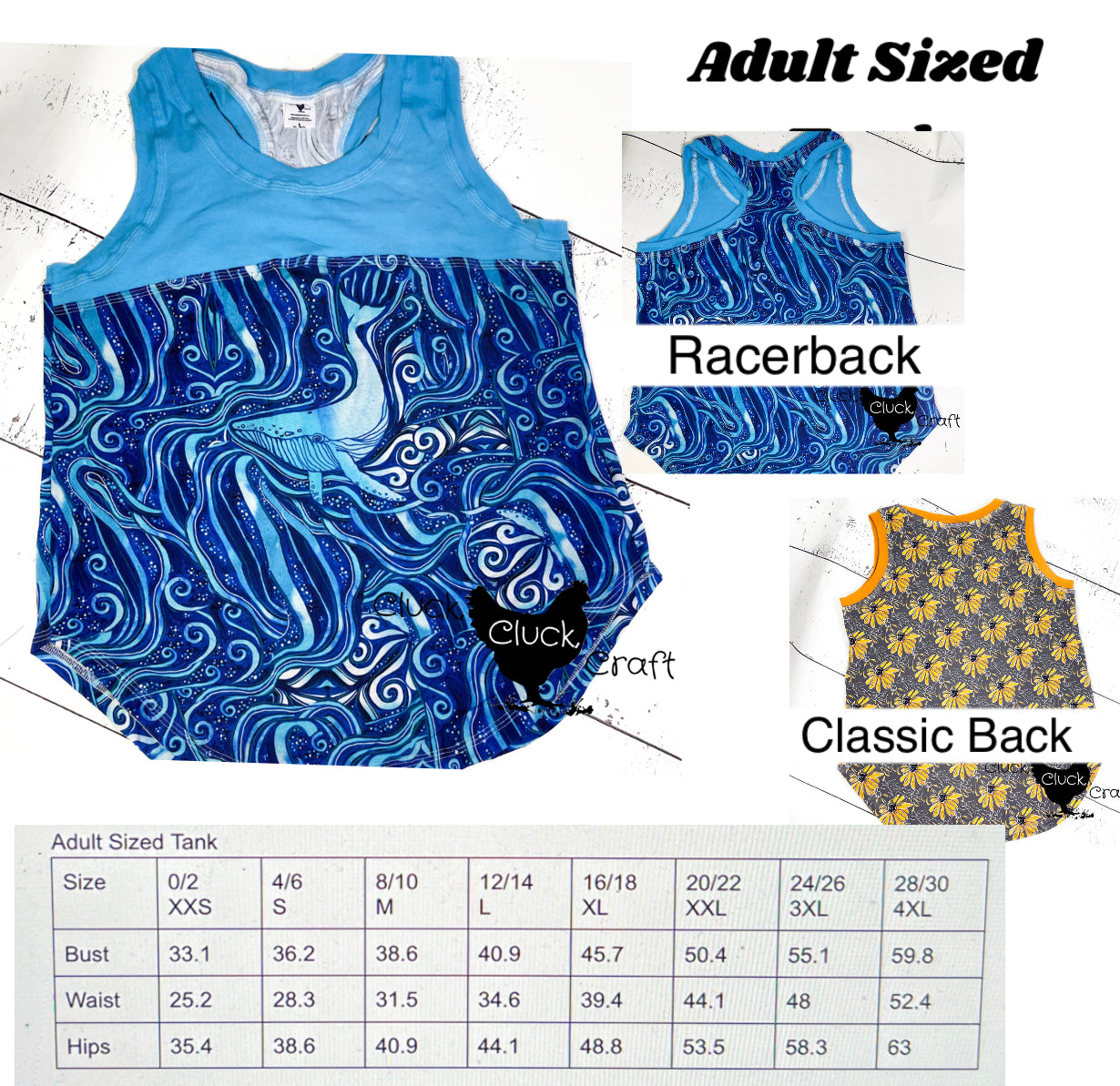 Adult Racerback Tank, Swirling Waves