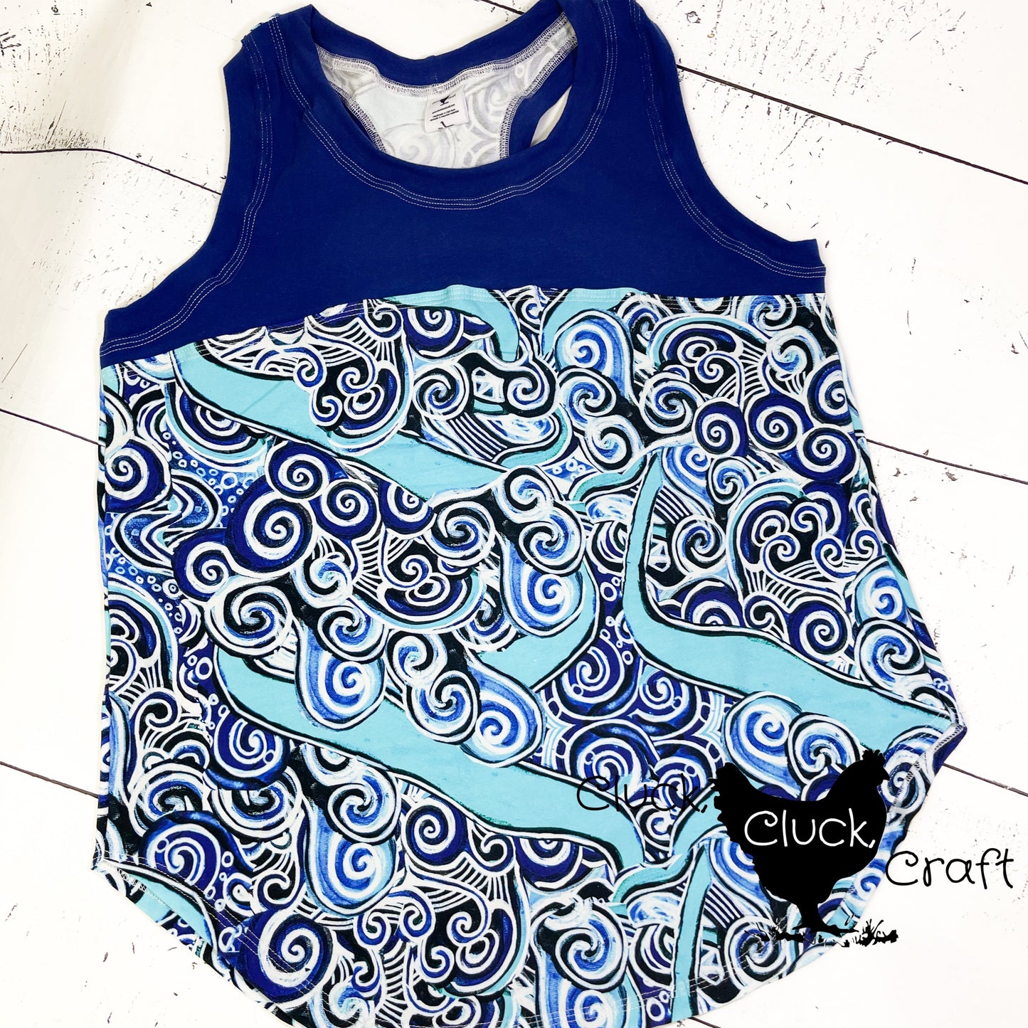 Adult Racerback Tank, Swirling Waves