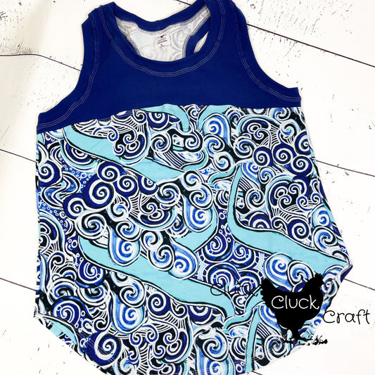 Adult Racerback Tank, Swirling Waves