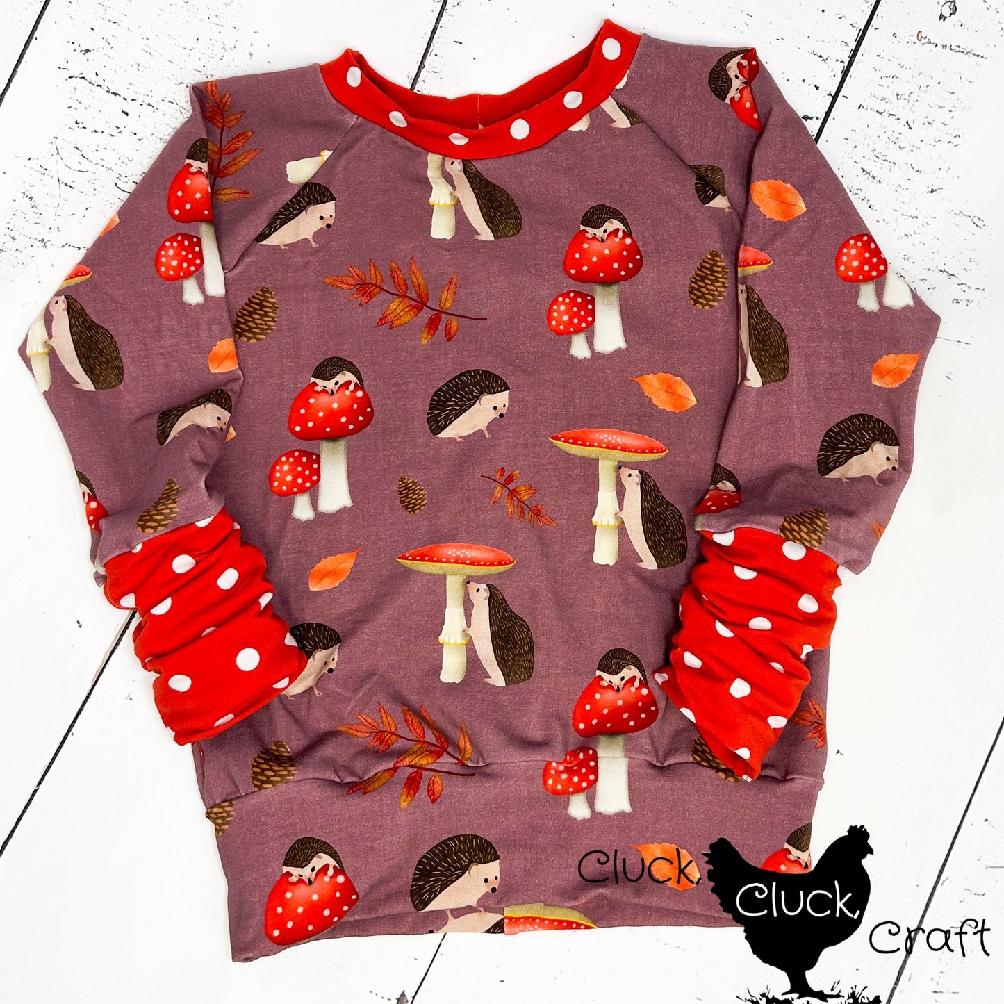 GWM Pullover, Hedgehogs with Mushrooms