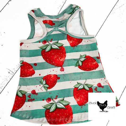 Lucy Bow Back Tank, Strawberries