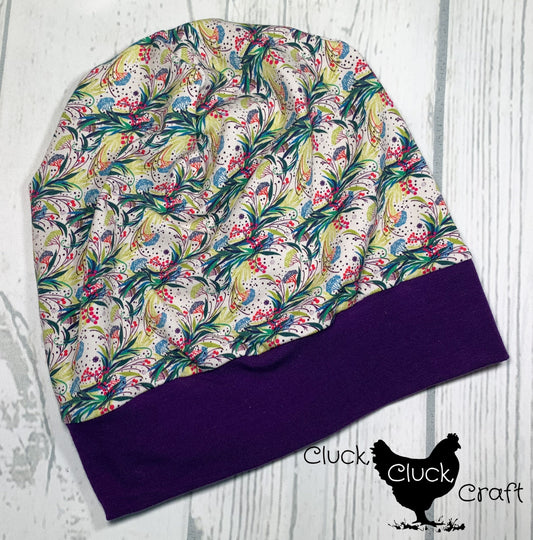 Slouchy Beanie, Flowery Colors